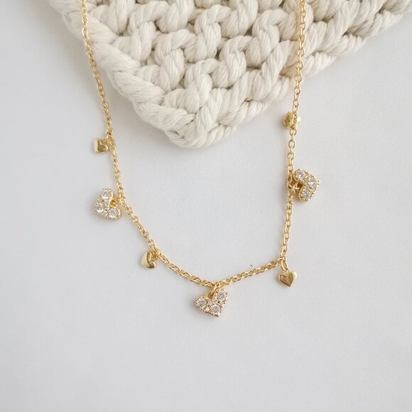 Gold Heart Charm Necklace - Picture 1 of 3